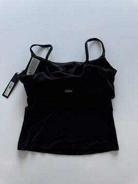 Oner Active Soft Motion Strappy Vest w Bra Shelf w Grey Logo Black M